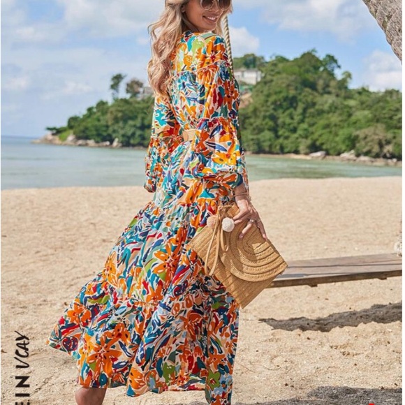 Shein Vcay Printed Maxi Dress - Picture 2 of 10